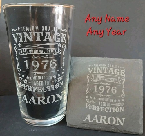 Vintage 1976 engraved - 1976, pint