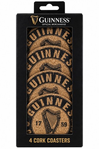Guinness cork coasters set 4 - cork,