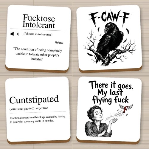 Funny rude coaster gift set - funny,
