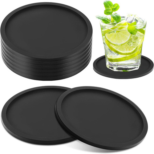 Black silicone coasters - set, of