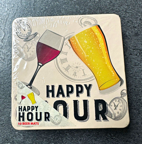Happy hour square - hour, cardboard