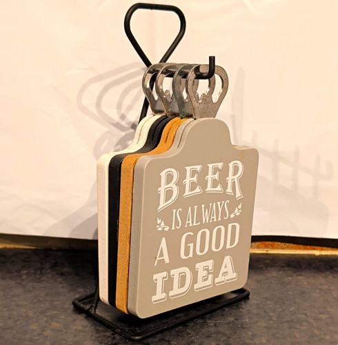 4pc wooden beer quote - 4pc,