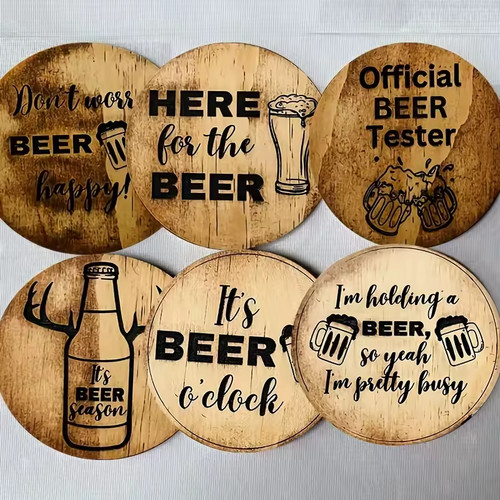 Set wooden drink coasters - wooden,