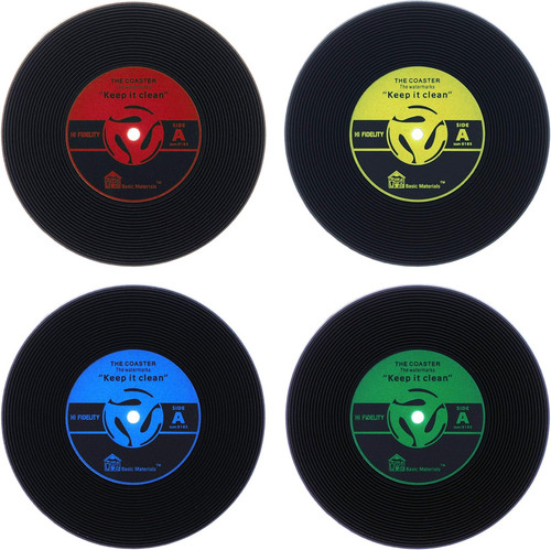 Vinyl record coasters set 4 - set,