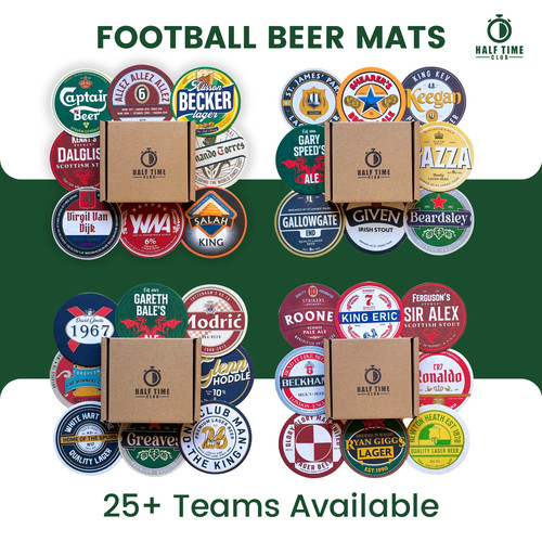 Football beer mat coasters - beer,
