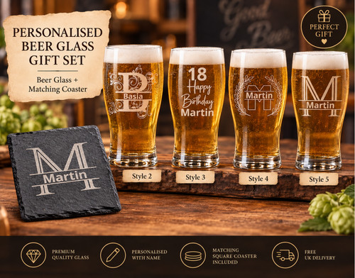 Beer glass gift set engraved - beer, set,