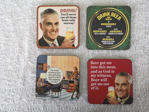 Retro art comedy coasters - retro,