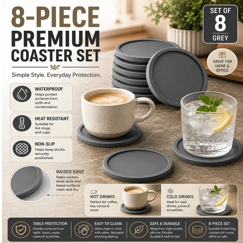 Pcs silicone coasters - silicone,