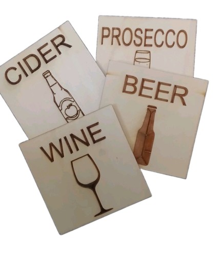 Coaster set wooden beer - of,