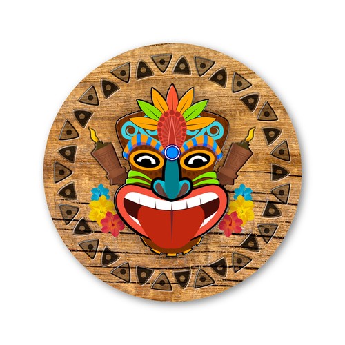 Tiki drinks coaster beer - tiki,